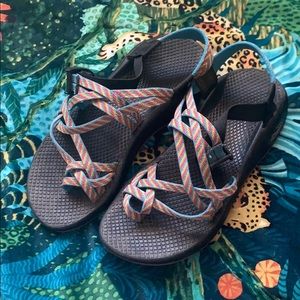 Strappy rainbow Chaco sandals